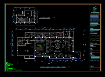 某画布主题咖啡西餐厅室内装修设计CAD施工图与室内装饰工程设计详解